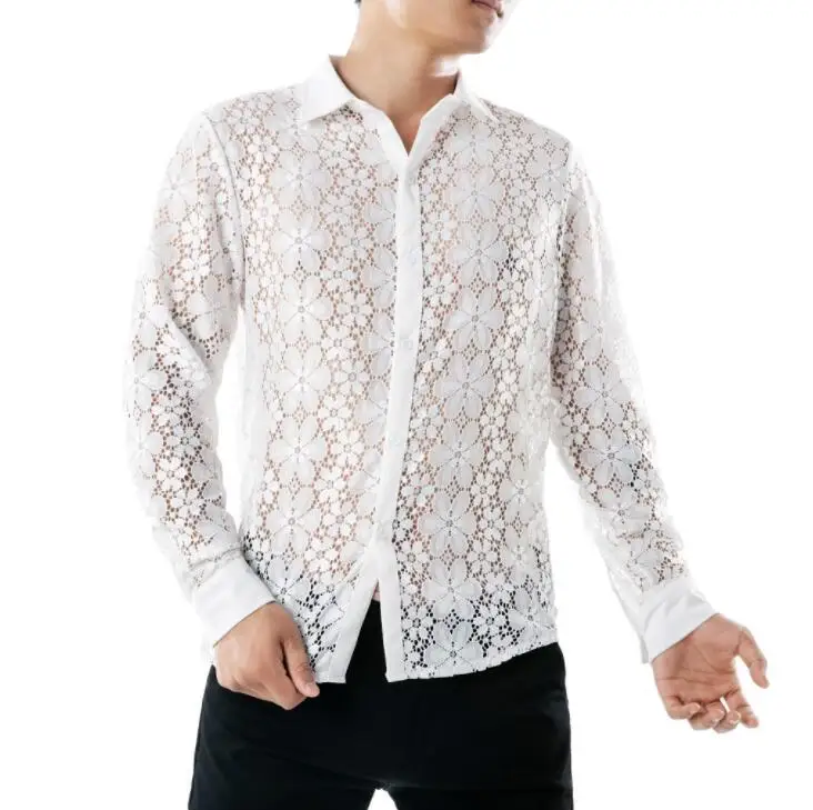 Full lace shirt men long sleeve shirt teenage korean fashion punk slim sexy shirt mens personality stage singer dance white
Full lace shirt men long sleeve shirt teenage korean fashion punk slim sexy shirt mens personality stage singer dance white