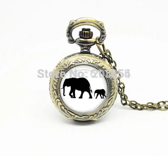Wholesale 12pcs/lot Elephant Pocket Watches quartz Necklace Black and White "Elephant and baby" man womens steampunk
Wholesale 12pcs/lot Elephant Pocket Watches quartz Necklace Black and White "Elephant and baby" man womens steampunk