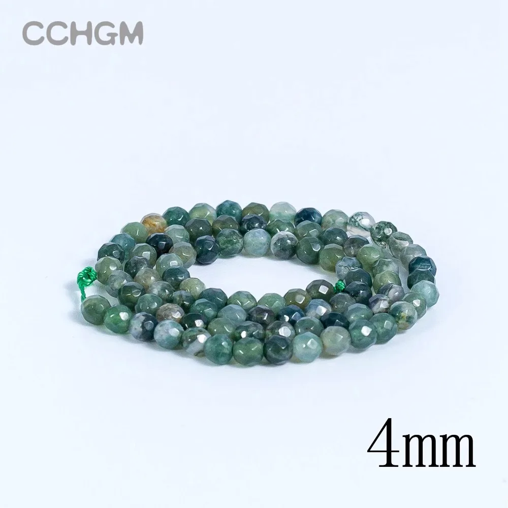 

Wholesale High quality Faceted Moss Agates Agat Natural Stone Beads For Jewelry Making DIY Bracelet 4/6/8/10/12mm Strand 15''