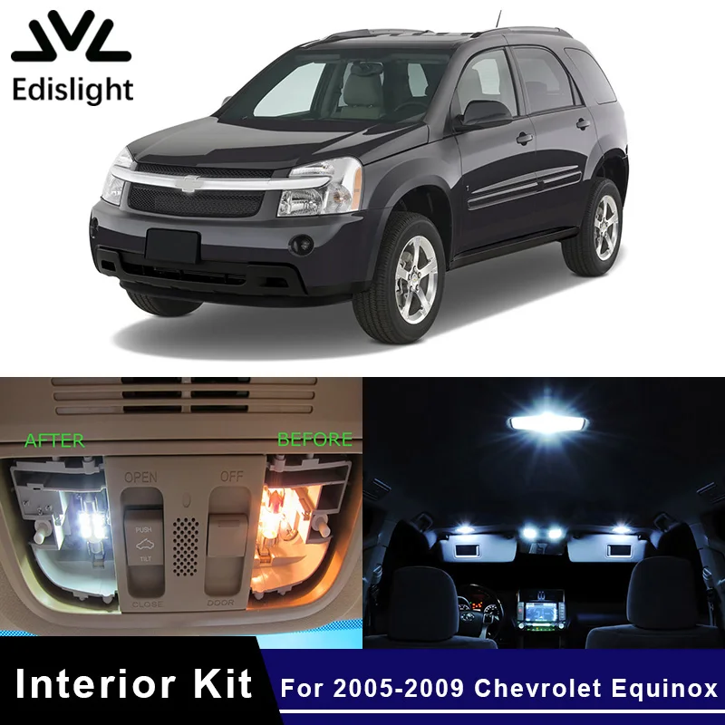 Edislight 11Pcs White Canbus LED Lamp Car Bulbs Interior Package Kit For 2005-2009 Chevrolet Equinox Map Dome Trunk Plate Light
Edislight 11Pcs White Canbus LED Lamp Car Bulbs Interior Package Kit For 2005-2009 Chevrolet Equinox Map Dome Trunk Plate Light