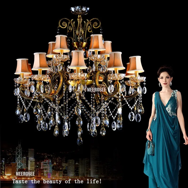 HOT! Big crystal chandelier light fixture antique brass Large suspension lustres chandelier lamp with lampshade MD8504-L15
HOT! Big crystal chandelier light fixture antique brass Large suspension lustres chandelier lamp with lampshade MD8504-L15