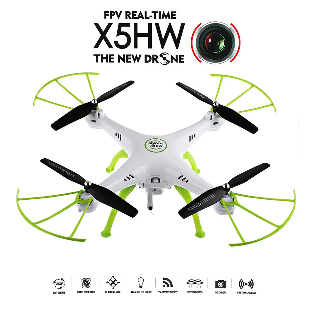 Original SYMA X5HW FPV RC Quadcopter Drone with WIFI Camera 2.4G 6-Axis VS Syma X5SW Upgrade RC Helicopter RC Toys Drones
Original SYMA X5HW FPV RC Quadcopter Drone with WIFI Camera 2.4G 6-Axis VS Syma X5SW Upgrade RC Helicopter RC Toys Drones
