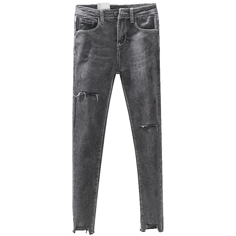 New of 2018 with western style gray frosted tight hole feet high waist ins fire nine points jeans female han edition
New of 2018 with western style gray frosted tight hole feet high waist ins fire nine points jeans female han edition
