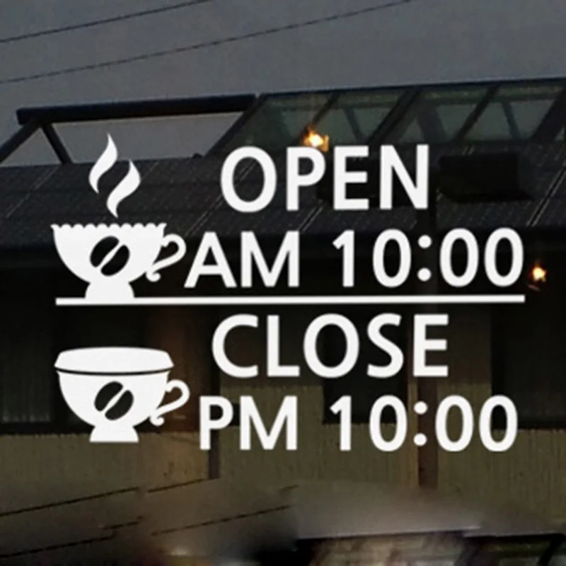 Shop Hour Vinyl Wall Decal Coffee Cup Logo Sign Shop Open and Close Time Mural Wall Sticker Coffee Shop Window Decoration L808
Shop Hour Vinyl Wall Decal Coffee Cup Logo Sign Shop Open and Close Time Mural Wall Sticker Coffee Shop Window Decoration L808