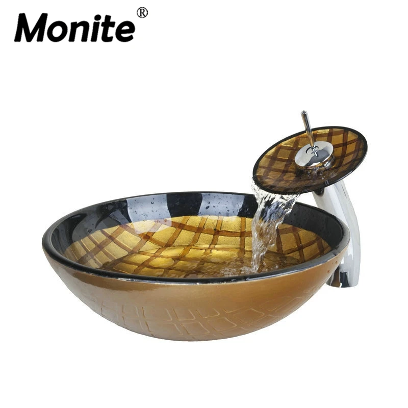 Luxury Gold Waterfall Chrome Basin Tap Bathroom Sink Washbasin Glass Hand-Painted Lavatory Bath Sink Set Torneira Mixer Faucet
Luxury Gold Waterfall Chrome Basin Tap Bathroom Sink Washbasin Glass Hand-Painted Lavatory Bath Sink Set Torneira Mixer Faucet