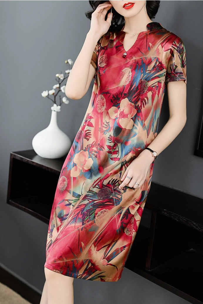 Plus Size Dresses Sweet Women Clothes Imitate Real Silk Dress New Fashion Summer Print Beach Dress Elegant Casual Costumes
Plus Size Dresses Sweet Women Clothes Imitate Real Silk Dress New Fashion Summer Print Beach Dress Elegant Casual Costumes