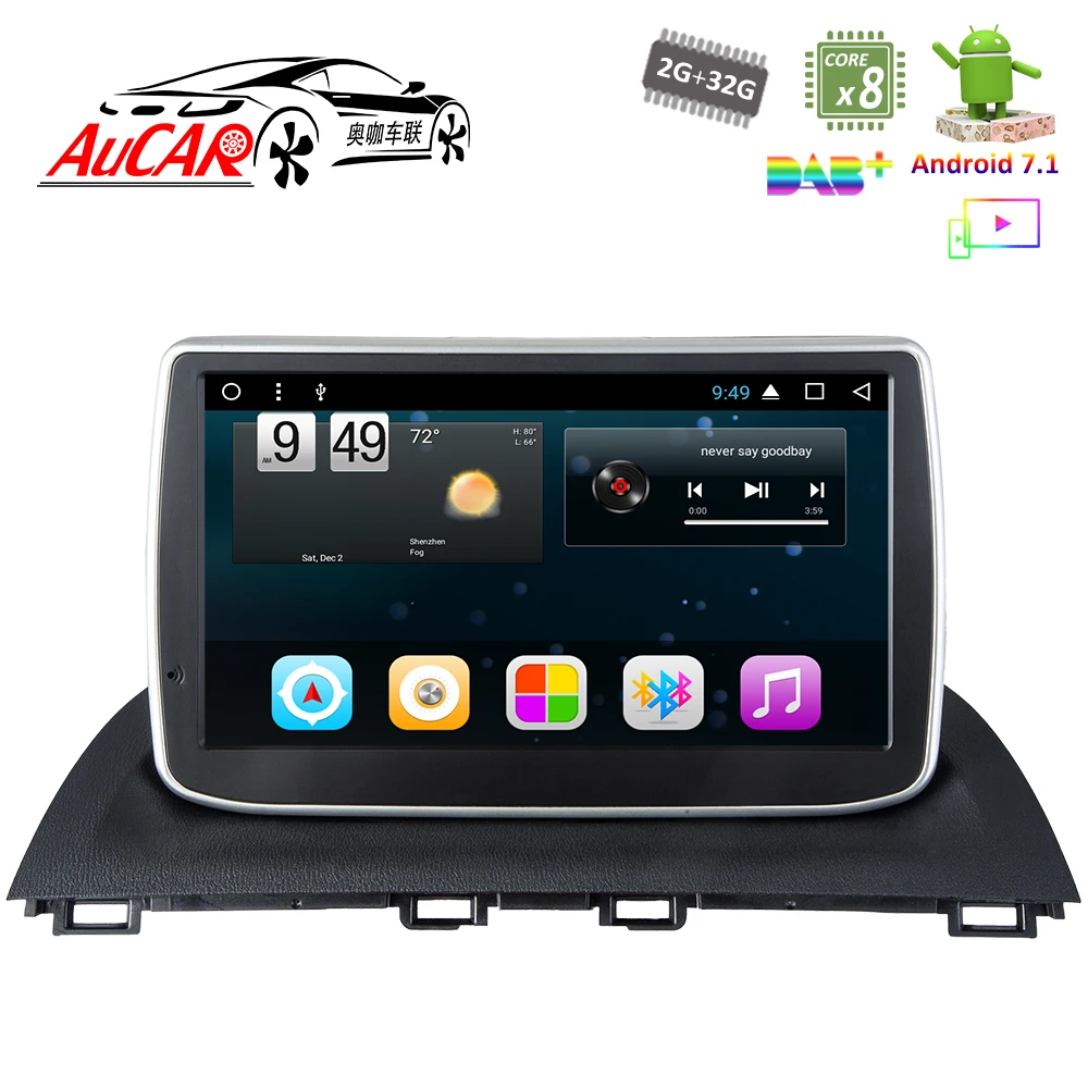 Android 7 1 9 "Автомобильный dvd плеер для Mazda 3 Axela автомобильное радио 2014 2018 HD 1024*600 с