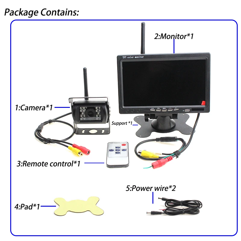 HaiSunny HD 7 Inch Car Parking Monitor With LED Rear View Camera 2.4 GHz wireless Transmitter Receiver Kit For Truck Trailer Bus
HaiSunny HD 7 Inch Car Parking Monitor With LED Rear View Camera 2.4 GHz wireless Transmitter Receiver Kit For Truck Trailer Bus