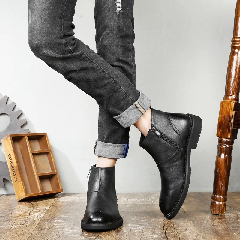 Ботинки Челси мужские с высоким вырезом на шнуровке осень|Ботинки челси| |