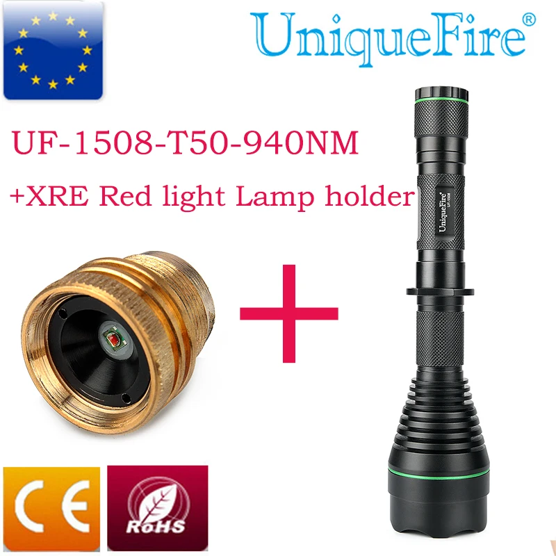 UniqueFire 1508 IR 940nm T50 Flashlight 3 Modes Light Infrared Invisble Torch Lamp for Night Vision+XRE Red Hunting
UniqueFire 1508 IR 940nm T50 Flashlight 3 Modes Light Infrared Invisble Torch Lamp for Night Vision+XRE Red Hunting