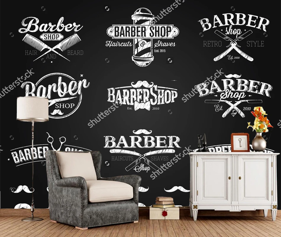 Custom barber shop wallpaper, Barber Shop Emblems chalk drawing, modern mural for living room sofa background papel de parede
Custom barber shop wallpaper, Barber Shop Emblems chalk drawing, modern mural for living room sofa background papel de parede
