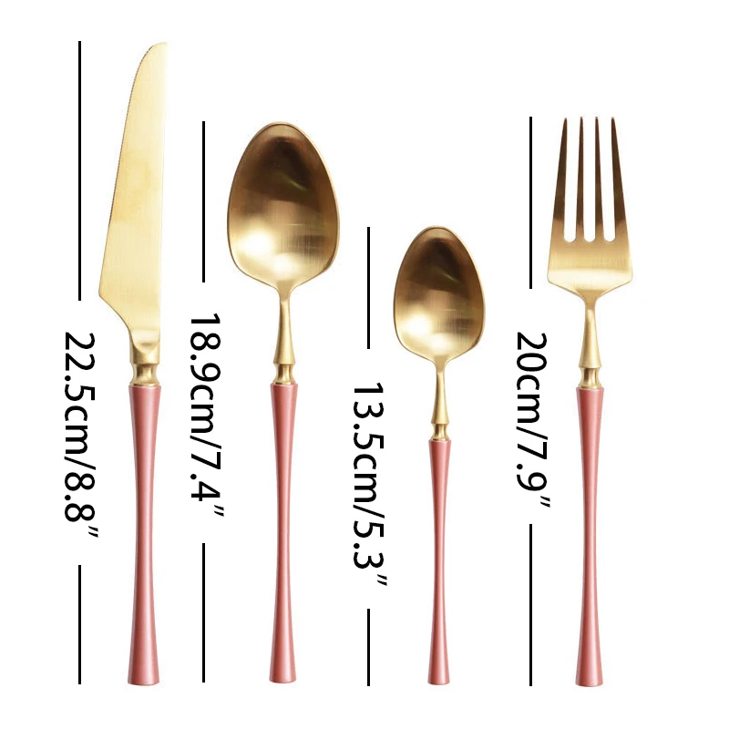 4 Pc/set Stainless Steel Dinner Set pink Gold Plated knife fork Western Cutlery Dinnerware Kitchen Accessories Christmas Gift
4 Pc/set Stainless Steel Dinner Set pink Gold Plated knife fork Western Cutlery Dinnerware Kitchen Accessories Christmas Gift