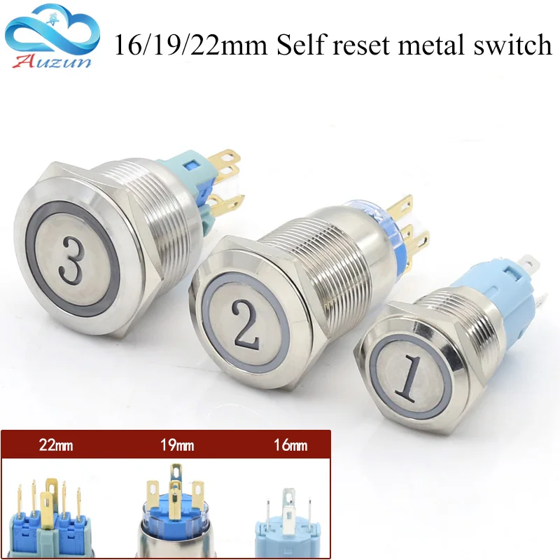 16/19/22MM Metal Button Switch Reset Button Switch Instantaneous Digital 1.2.3.A.B.C Elevator Button Switch 12/24/110/220V
16/19/22MM Metal Button Switch Reset Button Switch Instantaneous Digital 1.2.3.A.B.C Elevator Button Switch 12/24/110/220V