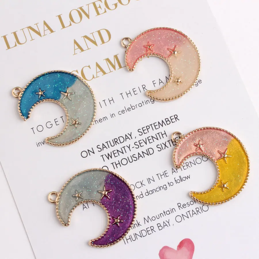 30PCS Alloy Cute Shiny Glitter Star Moon Pendant Enamel Charm DIY Fashion Personalized Handmade Necklace Keychains Earrings
30PCS Alloy Cute Shiny Glitter Star Moon Pendant Enamel Charm DIY Fashion Personalized Handmade Necklace Keychains Earrings