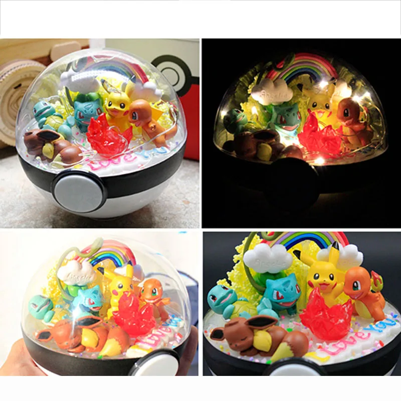 Покебол в виде мультяшного карманного монстра мини Пикачу Squirtle Charmander Bulbasaur Eevee DIY