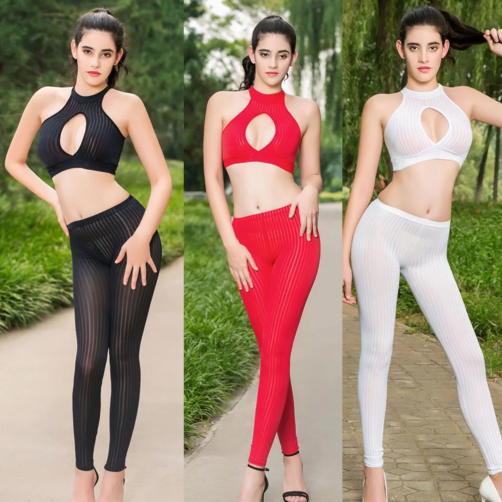 2 PCS Set Women Striped Low Waist Legging Pencil Pants Hollow Out Chest Showing Sexy Crop Top Ladies Transparent Exotic Lingerie
2 PCS Set Women Striped Low Waist Legging Pencil Pants Hollow Out Chest Showing Sexy Crop Top Ladies Transparent Exotic Lingerie