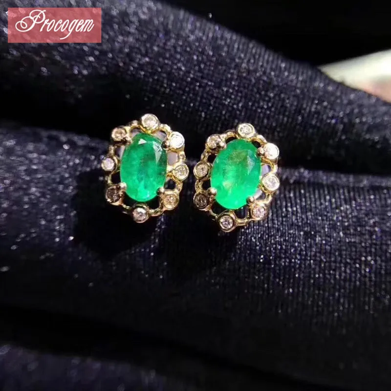 Natural Emerald stud Trendy earrings for women high quality Oval gems 925 sterling silver 18K gold plated Fine Jewelry #103
Natural Emerald stud Trendy earrings for women high quality Oval gems 925 sterling silver 18K gold plated Fine Jewelry #103