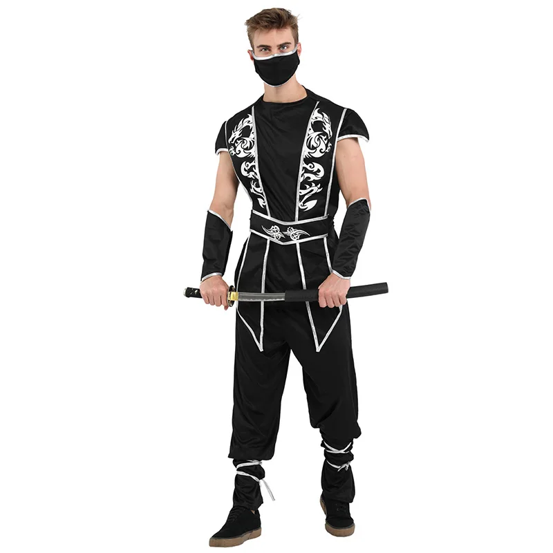 HUIHONSHE новый костюм для Хэллоуина взрослых мужчин черный ниндзя одежда самурая |