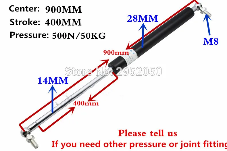 Free shipping 500N/50KG force 900mm central distance, 400 mm stroke, pneumatic Auto Gas Spring, Lift Prop Gas Spring Damper
Free shipping 500N/50KG force 900mm central distance, 400 mm stroke, pneumatic Auto Gas Spring, Lift Prop Gas Spring Damper