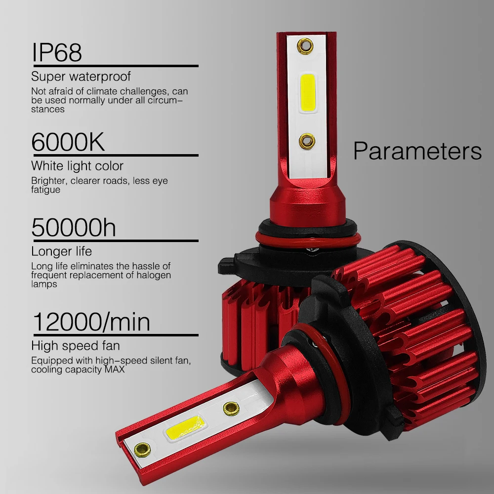 2PCS NEWest Q6 Car LED Headlight Bulbs HB3/9005/H10 COB 50W White 6000K Light CSP LED Auto Headlamp Far-Near Light Fanless Style
2PCS NEWest Q6 Car LED Headlight Bulbs HB3/9005/H10 COB 50W White 6000K Light CSP LED Auto Headlamp Far-Near Light Fanless Style
