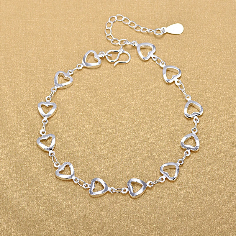 Delicate Silver Color Hollow Heart Charm Bracelets For Women Birthday Gifts Jewelry
Delicate Silver Color Hollow Heart Charm Bracelets For Women Birthday Gifts Jewelry