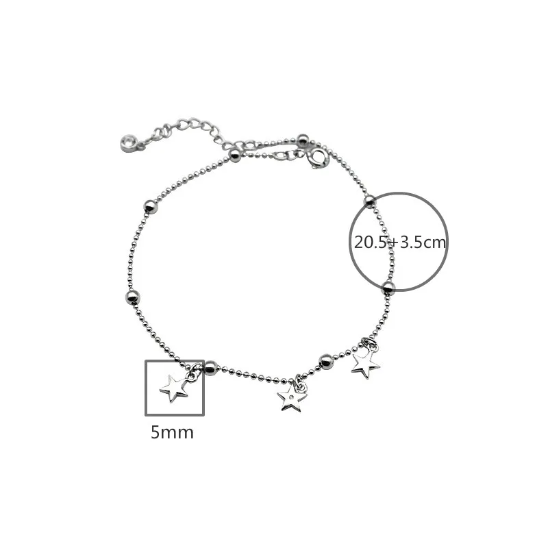 Flyleaf Star Beads Chain Leg Fine Jewelry Real 925 Sterling Silver Anklet For Women Fashion Anklets On Foot Bracelet Enkelbandje
Flyleaf Star Beads Chain Leg Fine Jewelry Real 925 Sterling Silver Anklet For Women Fashion Anklets On Foot Bracelet Enkelbandje