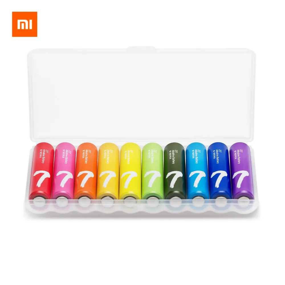10 шт./лот AAA щелочная батарея Xiaomi оригинальный Радужный одноразовый комплект