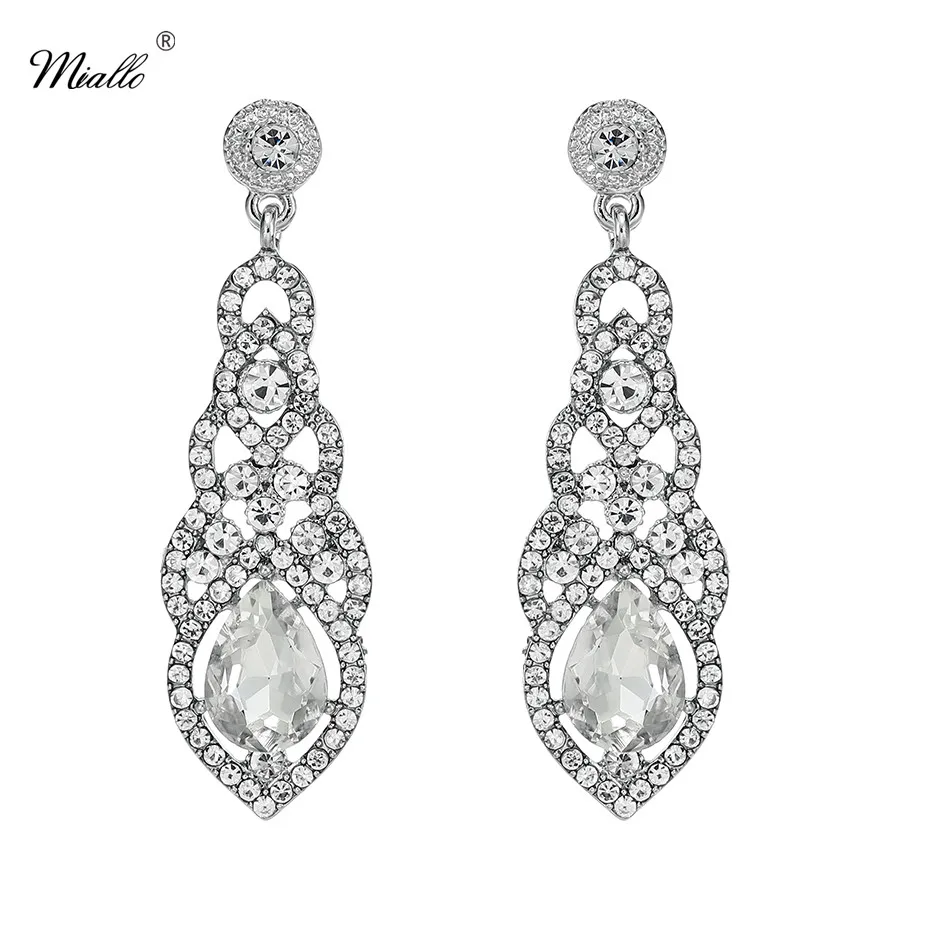 Miallo Fashion Long Bridal Dangle Earrings for Women Wedding Baroque Water Drop Crystal Clear Earrings
Miallo Fashion Long Bridal Dangle Earrings for Women Wedding Baroque Water Drop Crystal Clear Earrings