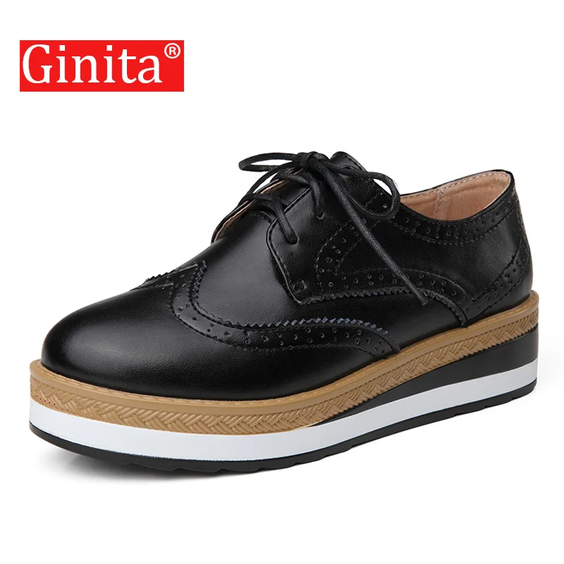 Лоферы Ginita женские из бычьей кожи, на платформе, повседневная обувь, блестящие туфли-броги, без каблука, увеличивающие рост
Лоферы Ginita женские из бычьей кожи, на платформе, повседневная обувь, блестящие туфли-броги, без каблука, увеличивающие рост