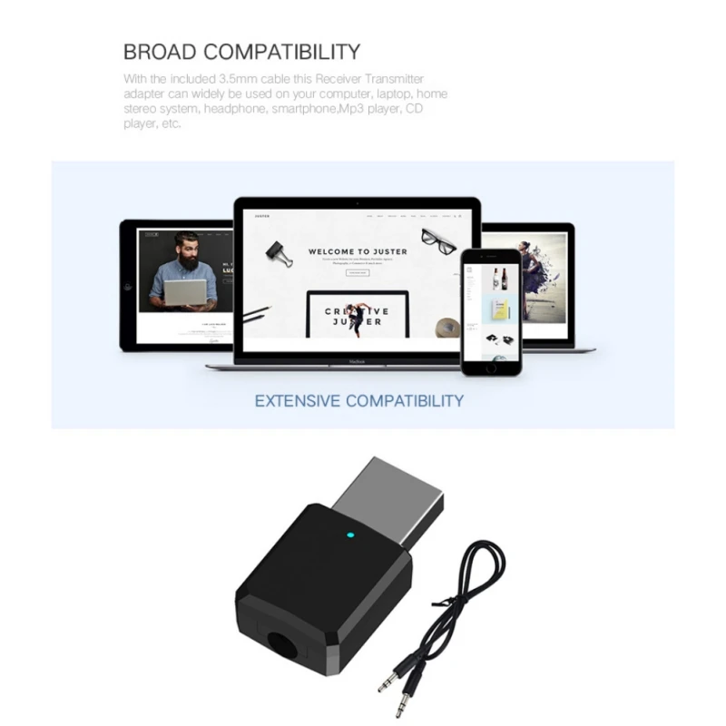 Portable A2DP Bluetooth 5.0 USB Aux 3.5mm Music Transmitter Receiver Wireless stereo audio Adapter for PC TV Home Car Speaker
Portable A2DP Bluetooth 5.0 USB Aux 3.5mm Music Transmitter Receiver Wireless stereo audio Adapter for PC TV Home Car Speaker