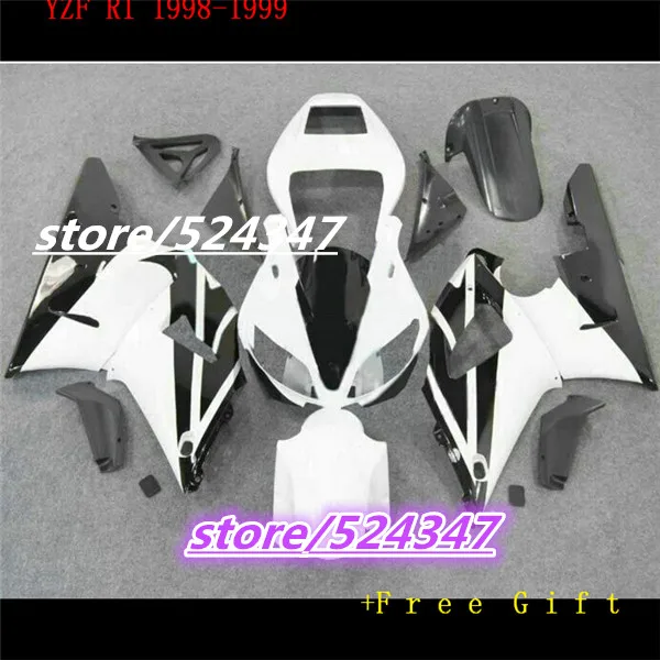 plastic fairings set for 1998 1999 YZF-R1 black white body kits YZF R1 98 99 fairing kit Motorcycle Accessories & Parts
plastic fairings set for 1998 1999 YZF-R1 black white body kits YZF R1 98 99 fairing kit Motorcycle Accessories & Parts