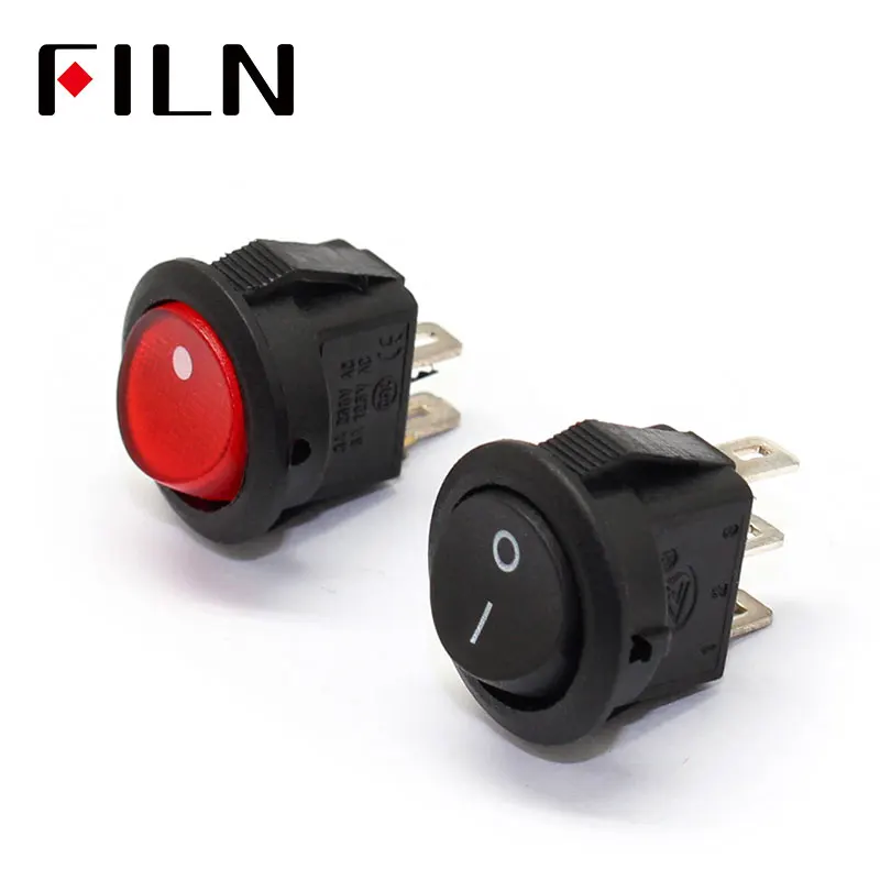 FILN KCD1 2 pin 3pin IP65 вкл./ВЫКЛ. Защелкивающийся клавишный переключатель мини для