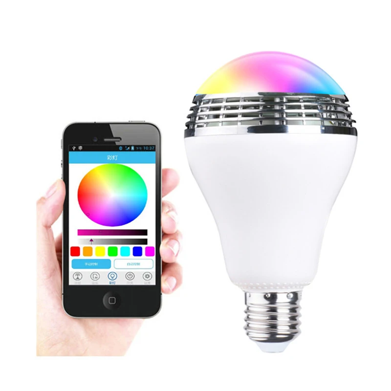 Intelligent AC90V-240V 10W Audio Speakers Lamp Dimmable Speaker E27 LED RGB Light Music Bulb Color Changing via WiFi App Control
Intelligent AC90V-240V 10W Audio Speakers Lamp Dimmable Speaker E27 LED RGB Light Music Bulb Color Changing via WiFi App Control