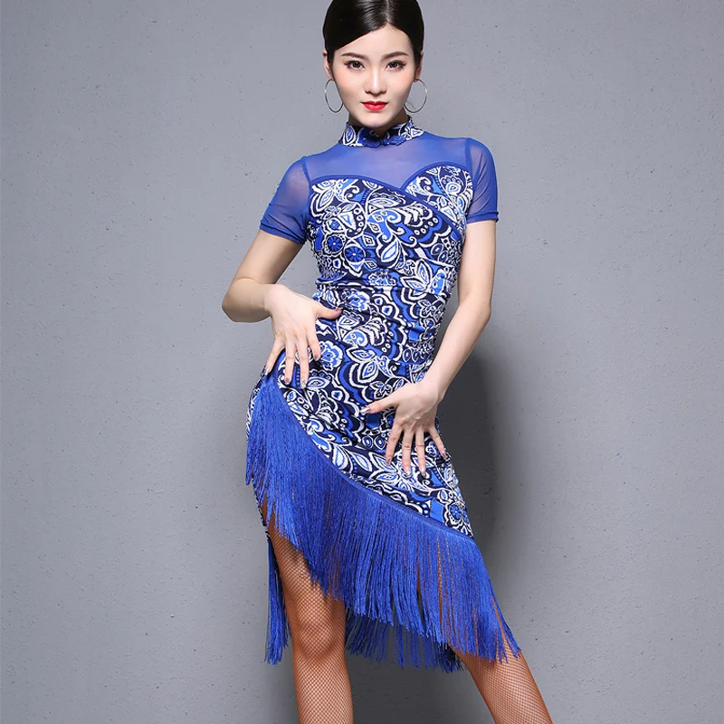 Latin Dance Dress Female Practice Clothes Sexy Printing Tassel Split Dresses Women Professional Oriental Cheongsam Dress DL4076
Latin Dance Dress Female Practice Clothes Sexy Printing Tassel Split Dresses Women Professional Oriental Cheongsam Dress DL4076