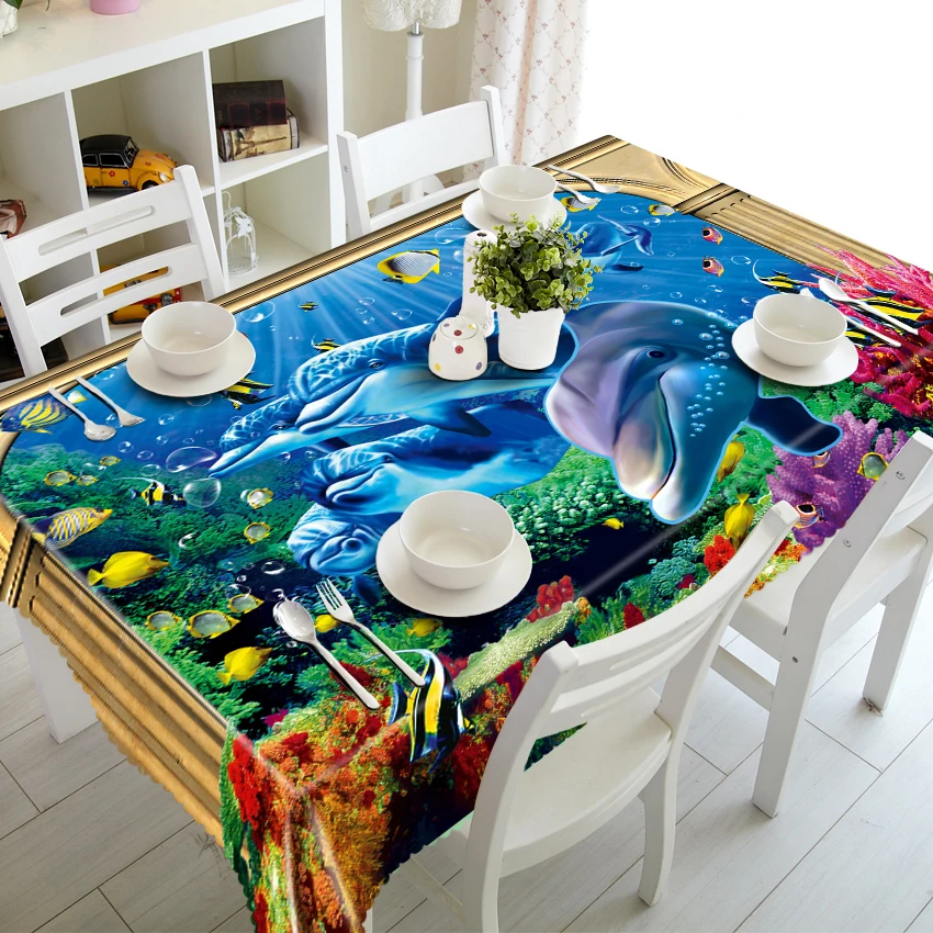 3D Tablecloth Underwater World Dolphins Turtles Christmas Waterproof Cloth Thicken Rectangular and Round Wedding Table Cloth
3D Tablecloth Underwater World Dolphins Turtles Christmas Waterproof Cloth Thicken Rectangular and Round Wedding Table Cloth