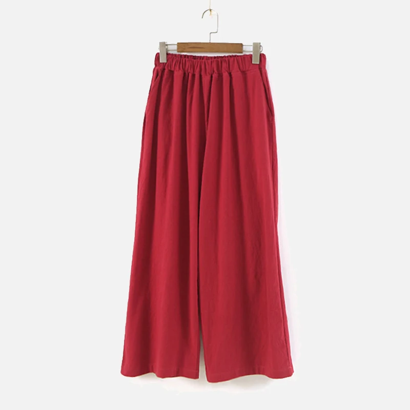 Summer Wide Leg Linen Soft Women's Pants 2020 Elastic High Waist Ankle-Length Solid Pleated Female Loose Skirt pocket Trousers
Summer Wide Leg Linen Soft Women's Pants 2020 Elastic High Waist Ankle-Length Solid Pleated Female Loose Skirt pocket Trousers