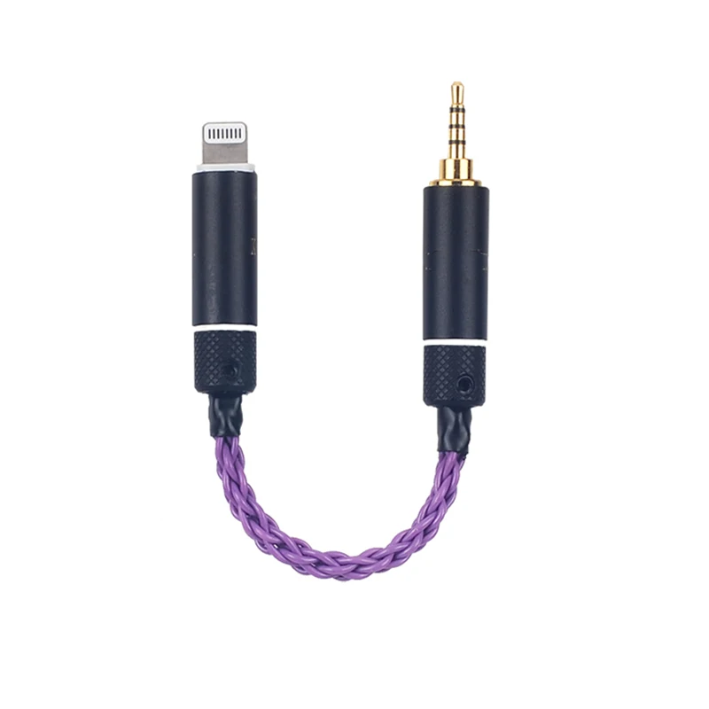 HiFi адаптер OKCSC для iPhone штекер lightning 2 5 мм 4 сбалансированный папа разъем 3 аудио 8