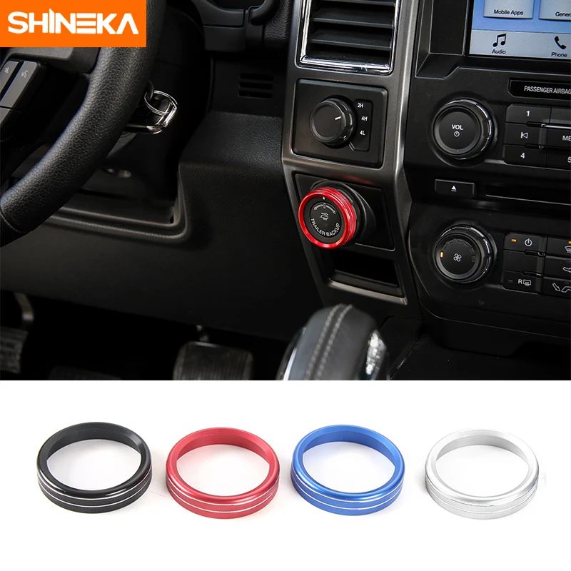 SHINEKA Aluminium Alloy Trailer Switch Button Decorative Ring Cover Frame Sticker Kit for Ford F150 XLT 2016+ Car Styling
SHINEKA Aluminium Alloy Trailer Switch Button Decorative Ring Cover Frame Sticker Kit for Ford F150 XLT 2016+ Car Styling