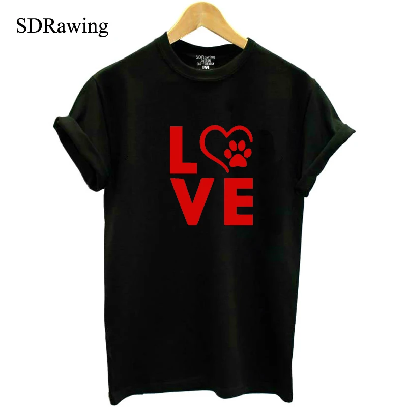 Cute dog paw print cotton t-Shirt for dog lover woman short sleeves Casual tshirt summer tops graphic tees Women Clothing
Cute dog paw print cotton t-Shirt for dog lover woman short sleeves Casual tshirt summer tops graphic tees Women Clothing