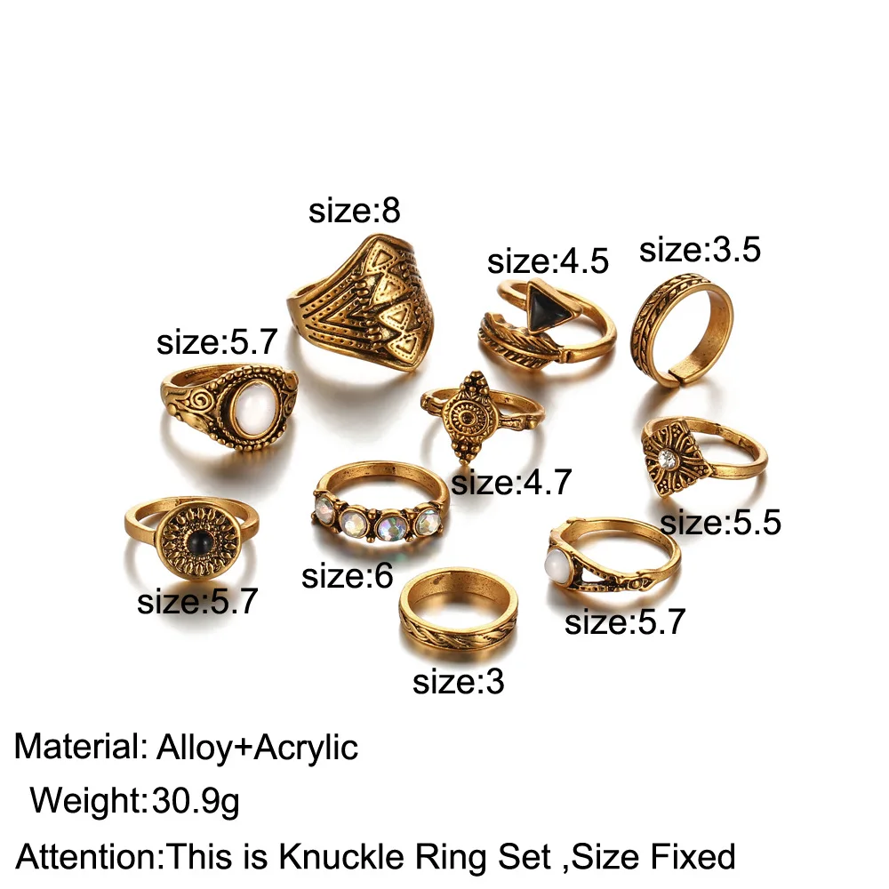 FENGLI Ethnic Arrow Geometric Crystal Rings Set Vintage Knuckle Statement Ring for Women's Engagement Jewelry
FENGLI Ethnic Arrow Geometric Crystal Rings Set Vintage Knuckle Statement Ring for Women's Engagement Jewelry
