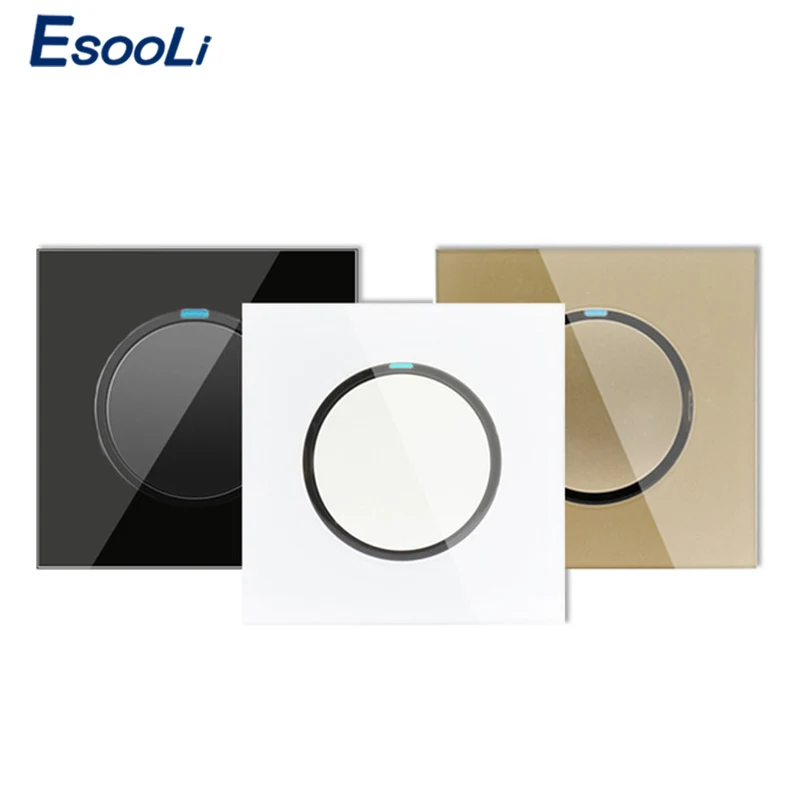 Esooli 2019 New Arrival 3 colors 1 Gang 1 Way Random Click On / Off Wall Light Switch With LED Indicator Crystal Glass Panel
Esooli 2019 New Arrival 3 colors 1 Gang 1 Way Random Click On / Off Wall Light Switch With LED Indicator Crystal Glass Panel