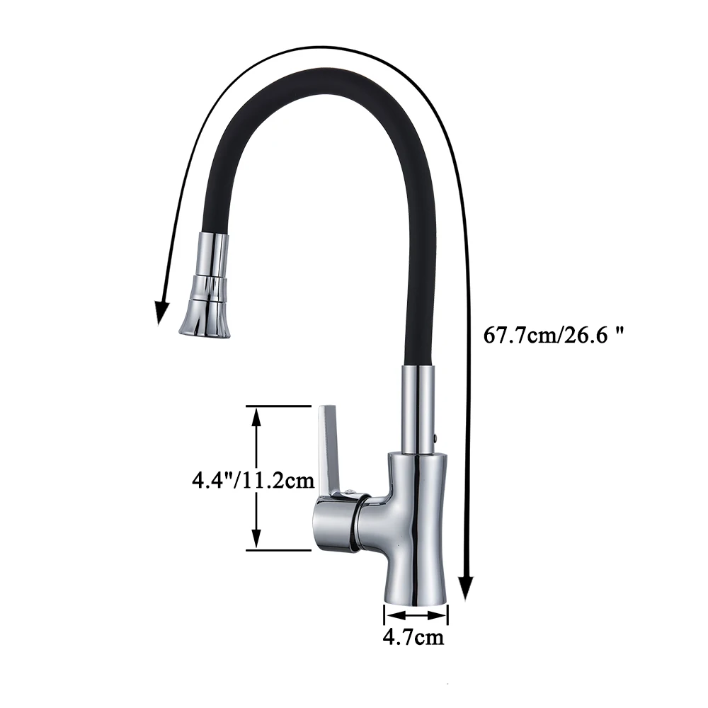Chrome Black Any Direction Kitchen Faucet Single Handle Mixer Tap Sink 360 Rotation Hot and Cold Water | Обустройство дома