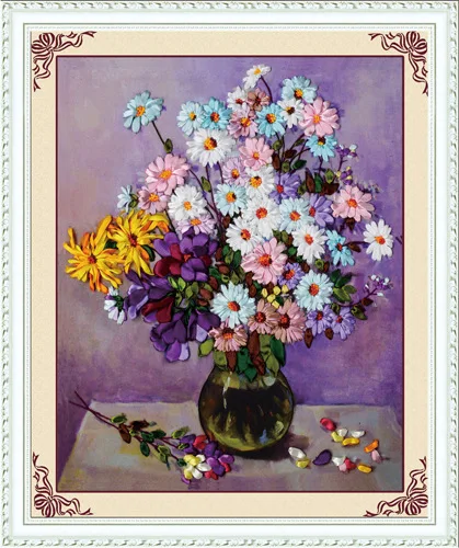 50x60cm 3D daisy flower vase Ribbon embroidery kit stain painting set handcraft kit DIY handmade needlework art home decor plus
50x60cm 3D daisy flower vase Ribbon embroidery kit stain painting set handcraft kit DIY handmade needlework art home decor plus