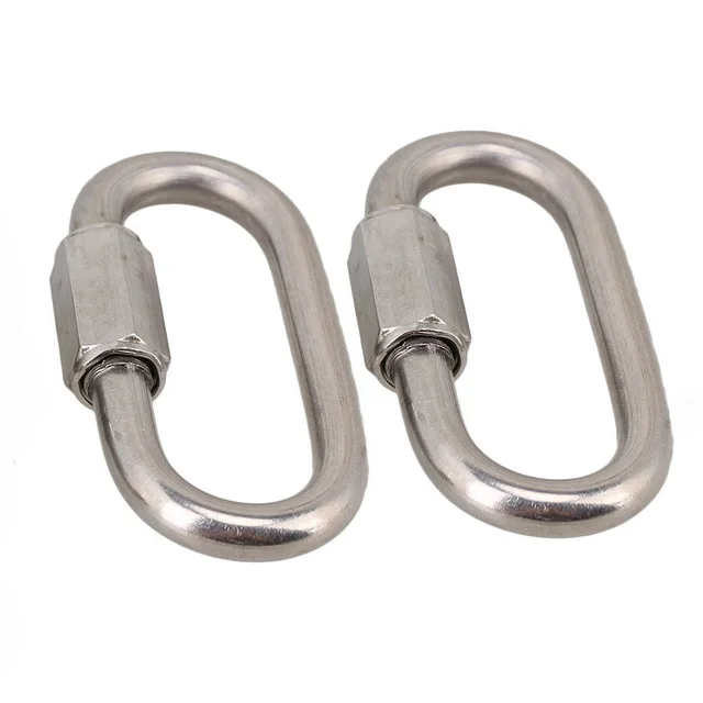 2Pcs Multifunctional 304 Stainless Steel Carabiner Quick Oval Screwlock Link Lock Ring Hook M8
2Pcs Multifunctional 304 Stainless Steel Carabiner Quick Oval Screwlock Link Lock Ring Hook M8