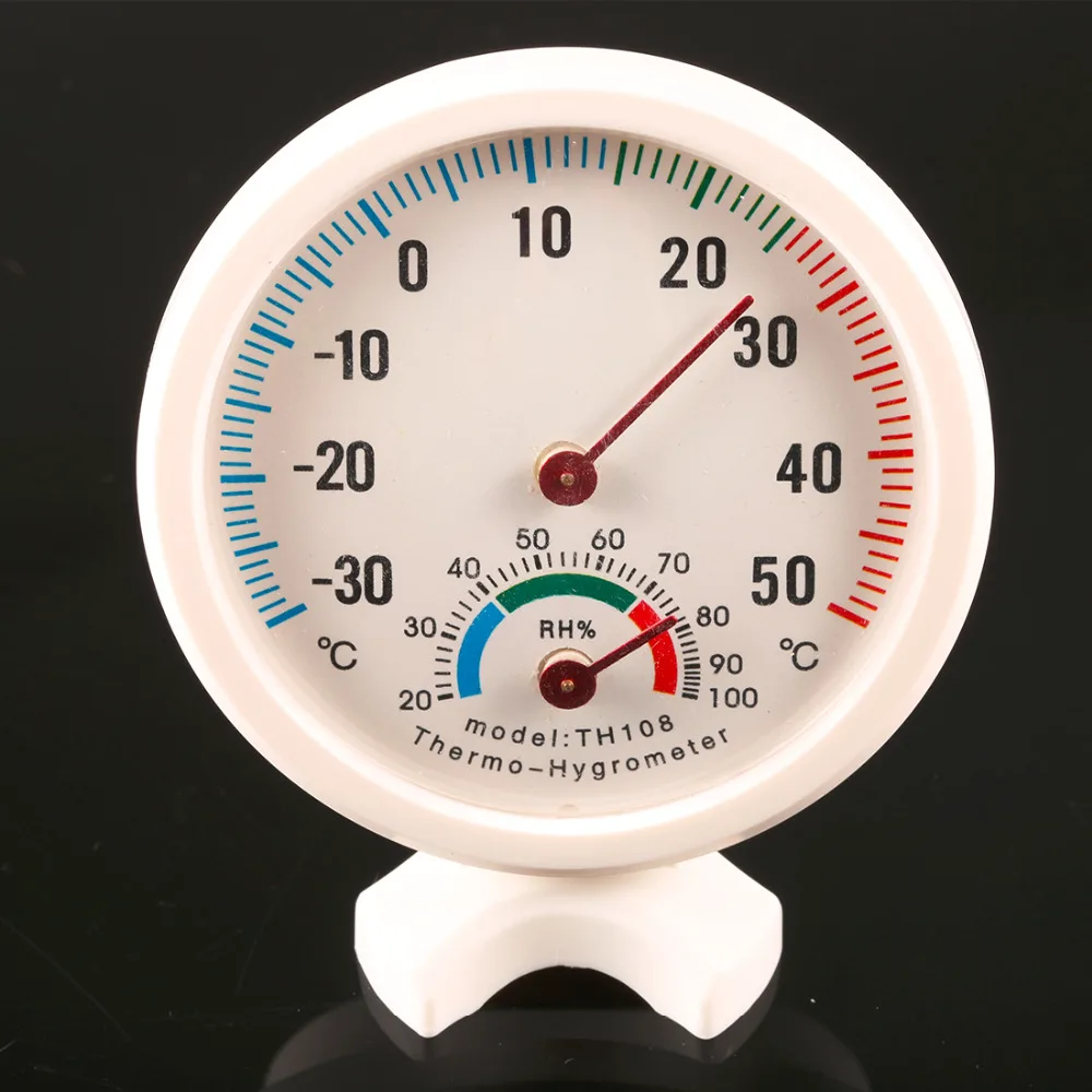 Thermometer Hygrometer Mini Round Clock-shaped Measuring Indoor Outdoor Wall Temperature Humidity Thermometer Meter Gauge 
Thermometer Hygrometer Mini Round Clock-shaped Measuring Indoor Outdoor Wall Temperature Humidity Thermometer Meter Gauge