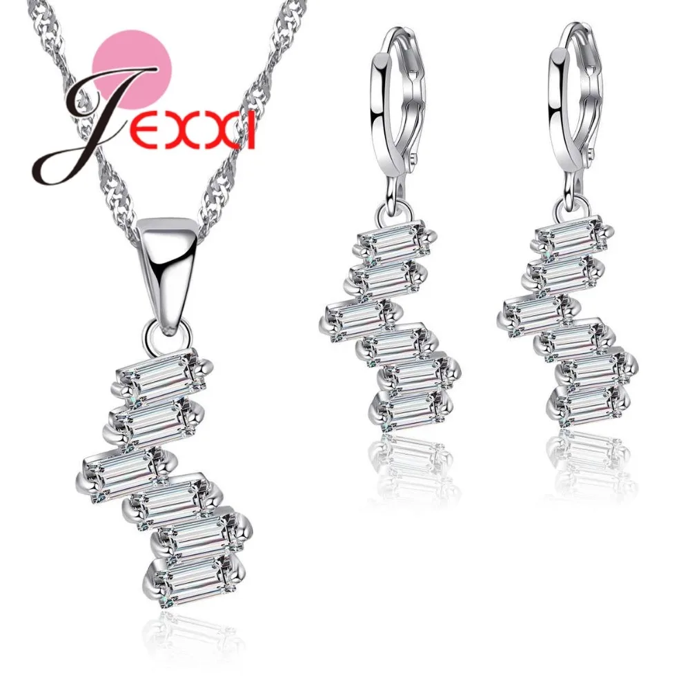 New Abstract Art Style 925 Sterling Silver Wedding Necklace Earring Set With Shiny Cubic Zirconia Luxury Female Jewelry
New Abstract Art Style 925 Sterling Silver Wedding Necklace Earring Set With Shiny Cubic Zirconia Luxury Female Jewelry