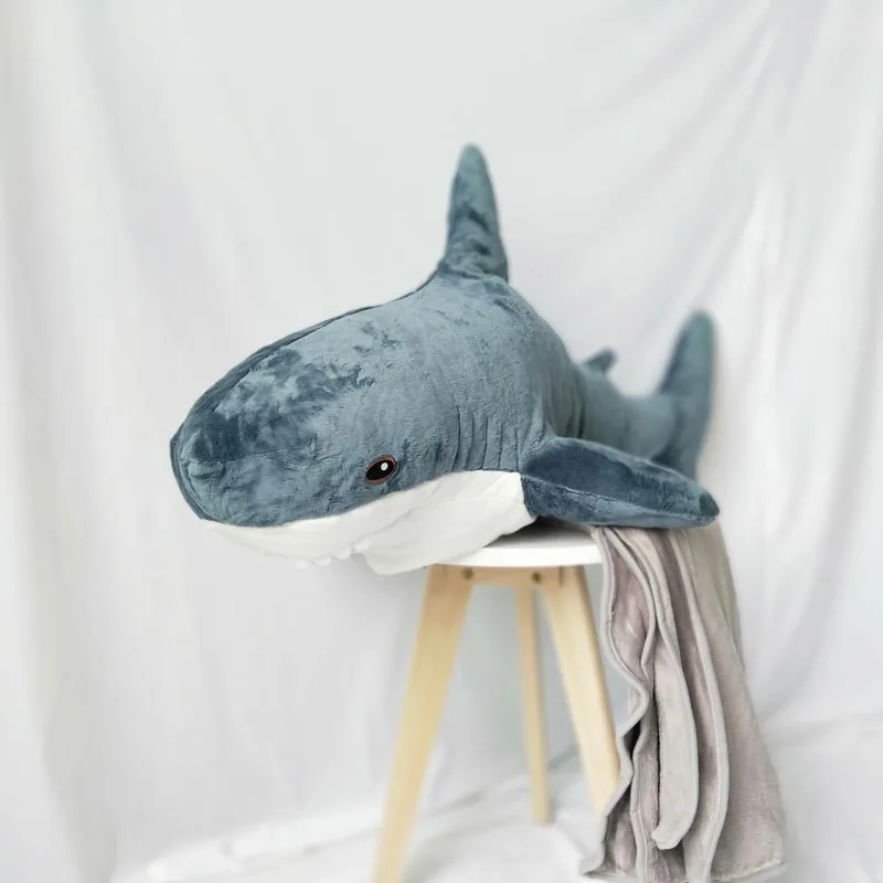 Creative plush toy shark doll pillow shark puppet doll big white shark birthday gift