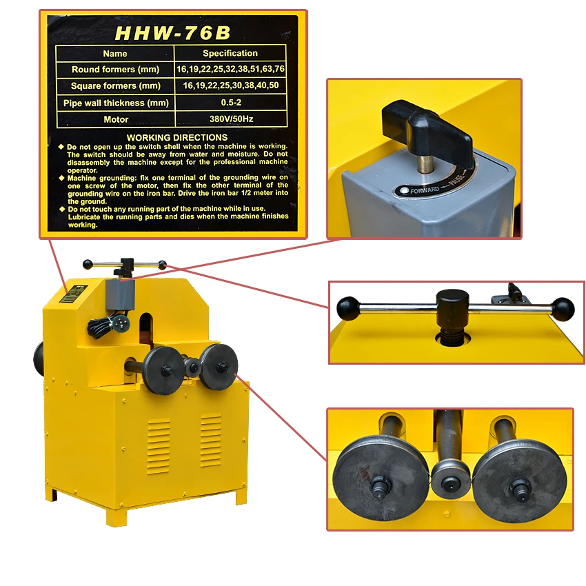 220V / 380V Electric Multi-function Pipe Bender HHW-76B Semi-automatic Round And Square Tubes 360 Degrees Hydraulic Pipe Bender
220V / 380V Electric Multi-function Pipe Bender HHW-76B Semi-automatic Round And Square Tubes 360 Degrees Hydraulic Pipe Bender