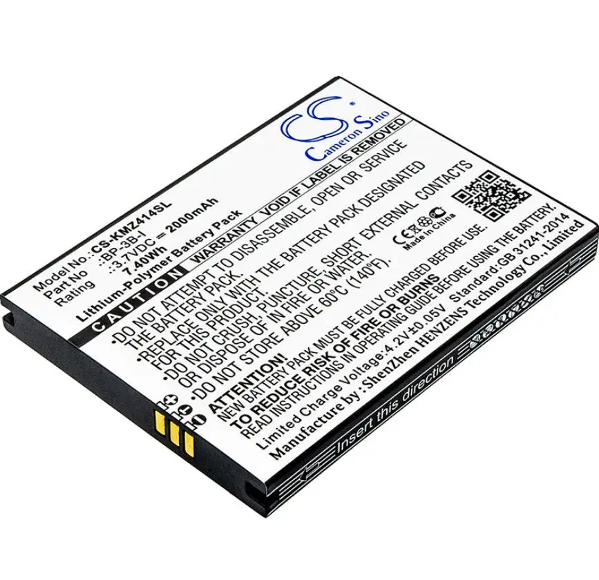 Cameron Sino 2000mah батарея для KRUGER & MATZ Drive 2 KM0408 KM0414 BP-3B-I батареи
Cameron Sino 2000mah батарея для KRUGER & MATZ Drive 2 KM0408 KM0414 BP-3B-I батареи