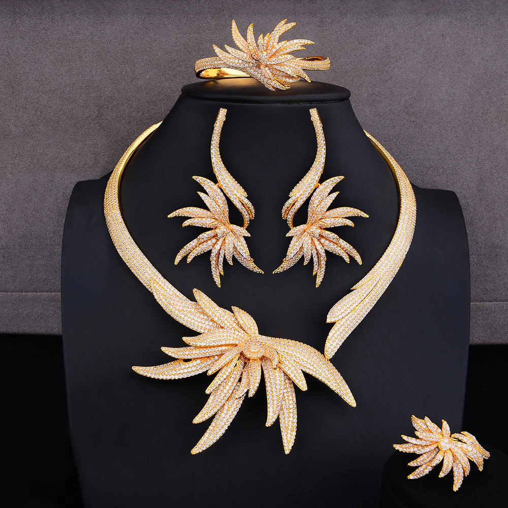 missvikki Refined Gorgeous Luxury 4PCS Earrings Necklace Bangle Open Ring Jewelry Set Women Bridal Wedding Engagement Jewelry
missvikki Refined Gorgeous Luxury 4PCS Earrings Necklace Bangle Open Ring Jewelry Set Women Bridal Wedding Engagement Jewelry